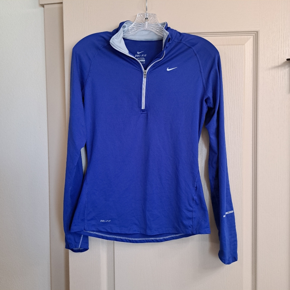 Nike Blue Fitted Long Sleeve Tee Womens Small
